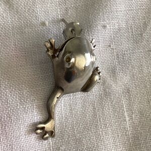 Sterling Silver Frog Lapel Pin/Earring
